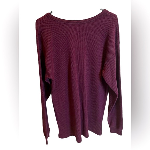 PINK Victorias Secret Plum Henley Top Thermal Button Up Size Medium - Picture 2 of 3
